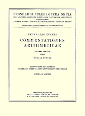 Euler / Fueter |  Commentationes arithmeticae 2nd part | Buch |  Sack Fachmedien