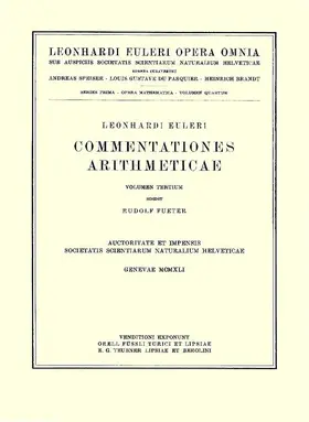 Euler / Fueter |  Commentationes arithmeticae 4th part | Buch |  Sack Fachmedien