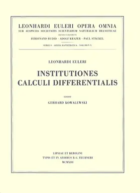 Euler / Kowalewski |  Institutiones calculi differentialis | Buch |  Sack Fachmedien