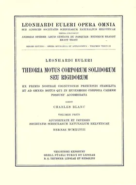 Euler / Courvoisier |  Theoria motuum lunae nova methodo pertractata | Buch |  Sack Fachmedien