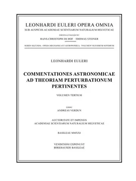 Euler / Verdun |  Commentationes astronomicae ad theoriam perturbationum pertinentes 3rd part | Buch |  Sack Fachmedien