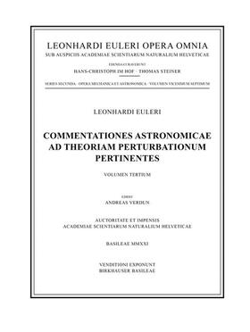 Euler / Verdun | Commentationes astronomicae ad theoriam perturbationum pertinentes 3rd part | Buch | 978-3-7643-1473-6 | sack.de