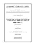 Euler / Verdun |  Commentationes astronomicae ad theoriam perturbationum pertinentes 3rd part | Buch |  Sack Fachmedien