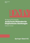 Schmidt |  SCHMIDT, W: ANALYTISCHE METHODEN | Buch |  Sack Fachmedien