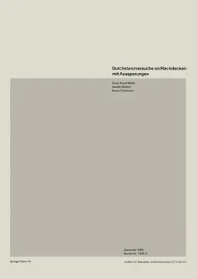 MÜLLER / THÜRLIMANN / MUTTONI |  Durchstanzversuche an Flachdecken mit Aussparungen | Buch |  Sack Fachmedien