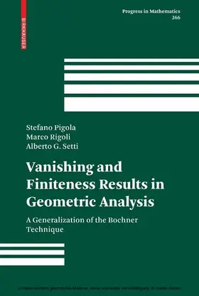 Pigola / Rigoli / Setti | Vanishing and Finiteness Results in Geometric Analysis | E-Book | sack.de