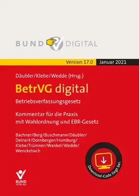 Däubler / Klebe / Wedde |  BetrVG digital Vers.17.0Fortsetzungsbezug | Buch |  Sack Fachmedien