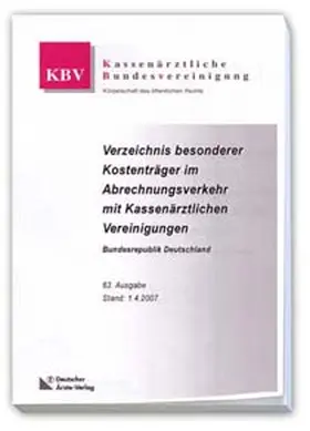  Verzeichnis sonstige Kostenträger im Abrechnungsverkehr mit Kassenärztlichen Vereinigungen | Buch |  Sack Fachmedien