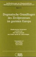 Gottwald / Vieweg / Vollkommee |  Dogmatische Grundfragen des Zivilprozesses im geeinten Europa | Buch |  Sack Fachmedien