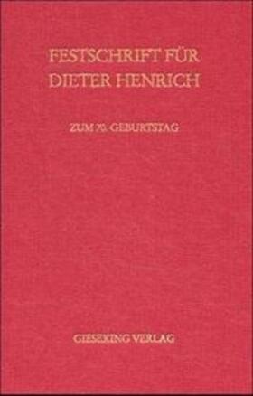 Bar / Battes / Brudermüller |  Festschrift für Prof. Dr. Dieter Henrich zum 70. Geburtstag am 1. Dezember 2000 | Buch |  Sack Fachmedien