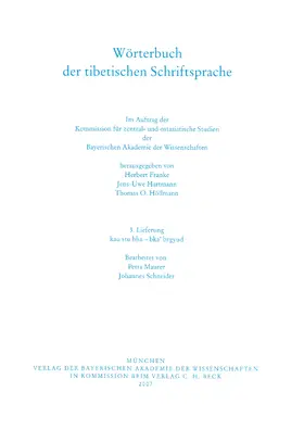Franke / Hartmann / Höllmann |  Wörterbuch der tibetischen Schriftsprache  3. Lieferung | Buch |  Sack Fachmedien