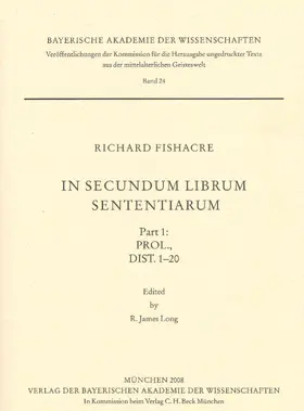 Fishacre / Long |  In secundum librum Sententiarum | Buch |  Sack Fachmedien