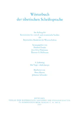 Franke / Hartmann / Höllmann |  Wörterbuch der tibetischen Schriftsprache  4. Lieferung | Buch |  Sack Fachmedien