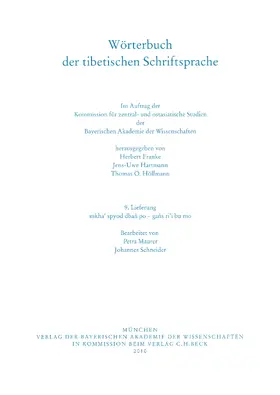  Wörterbuch der tibetischen Schriftsprache  9. Lieferung | Buch |  Sack Fachmedien