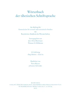 Hartmann / Höllmann |  Wörterbuch der tibetischen Schriftsprache  18. Lieferung | Buch |  Sack Fachmedien