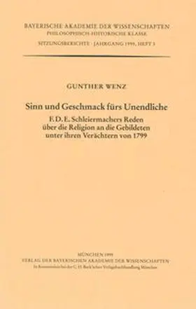 Wenz |  Sinn und Geschmack fürs Unendliche | Buch |  Sack Fachmedien