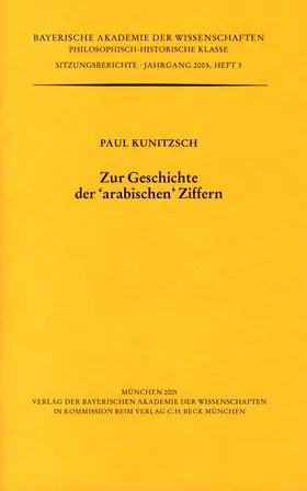 Kunitzsch |  Zur Geschichte der "arabischen" Ziffern | Buch |  Sack Fachmedien