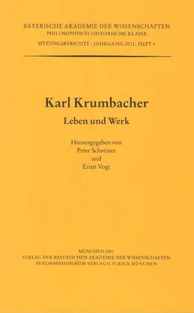 Schreiner / Vogt | Karl Krumbacher | Buch | 978-3-7696-1659-0 | www.sack.de