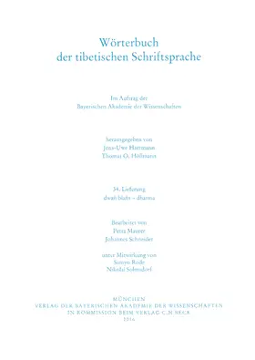 Hartmann / Höllmann |  Wörterbuch der tibetischen Schriftsprache  34. Lieferung | Buch |  Sack Fachmedien