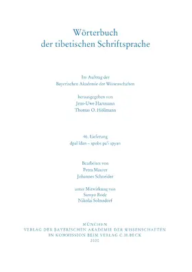 Hartmann / Höllmann |  Wörterbuch der tibetischen Schriftsprache  46. Lieferung | Buch |  Sack Fachmedien