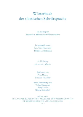 Hartmann / Höllmann |  Wörterbuch der tibetischen Schriftsprache  51. Lieferung | Buch |  Sack Fachmedien