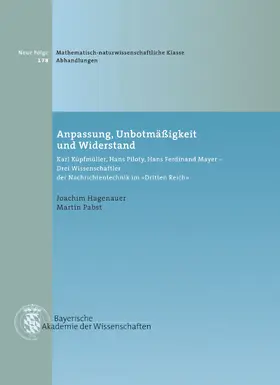 Hagenauer / Pabst |  Anpassung, Unbotmäßigkeit und Widerstand | Buch |  Sack Fachmedien