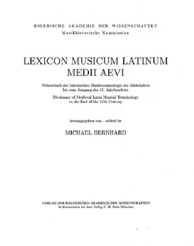 Bernhard |  Lexicon Musicum Latinum Medii Aevi  14. Faszikel - Fascicle 14 (pausabilis - psalmodia) | Buch |  Sack Fachmedien