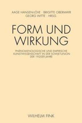 Obermayr / Witte / Hansen-Löve |  Form und Wirkung | Buch |  Sack Fachmedien