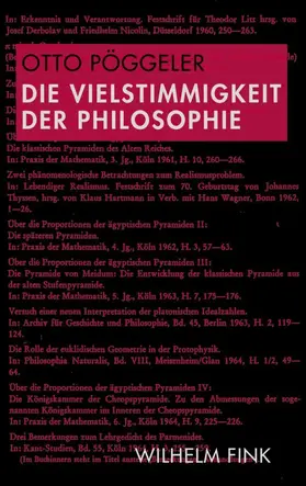 Pöggeler |  Die Vielstimmigkeit der Philosophie | Buch |  Sack Fachmedien