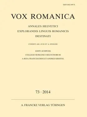  Vox Romanica 73 (2014) | Buch |  Sack Fachmedien
