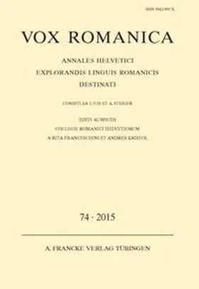  Vox Romanica 74 (2015) | Buch |  Sack Fachmedien