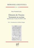 Wunderli |  Éléments de l'Ancien Testament en occitan. Rédaction du 15e siècle, Ms. BN fr. 2426 | eBook | Sack Fachmedien