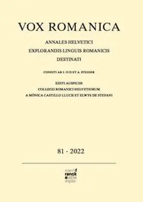 Castillo Lluch / de Stefani |  Vox Romanica 81 (2022) | Buch |  Sack Fachmedien