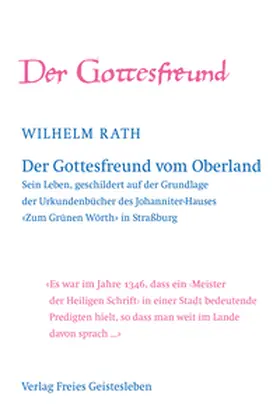 Rath |  Der Gottesfreund vom Oberland | Buch |  Sack Fachmedien