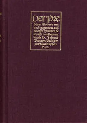 Brenz |  Der Prediger Salomo | Buch |  Sack Fachmedien