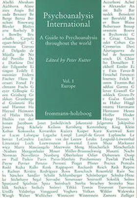 Kutter |  Psychoanalysis International / Volume 1: Europe | Buch |  Sack Fachmedien