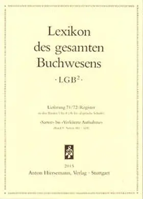  Lexikon des gesamten Buchwesens | Buch |  Sack Fachmedien