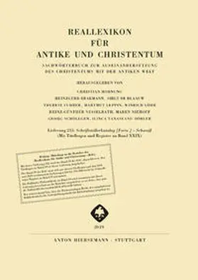 Brakmann / de Blaauw / Fuhrer |  Reallexikon für Antike und Christentum | Buch |  Sack Fachmedien