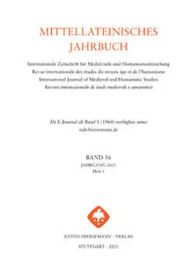  Mittellateinisches Jahrbuch. Internationale Zeitschrift für Mediävistik und Humanismusforschung | Buch |  Sack Fachmedien