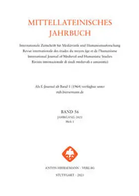  Mittellateinisches Jahrbuch. Internationale Zeitschrift für Mediävistik und Humanismusforschung | Buch |  Sack Fachmedien