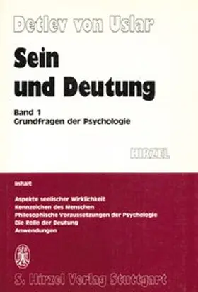 Uslar |  Sein und Deutung | Buch |  Sack Fachmedien