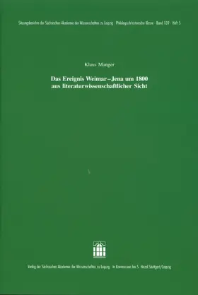 Manger |  Das Ereignis Weimar-Jena um 1800 aus literaturwissenschaftlicher Sicht | Buch |  Sack Fachmedien