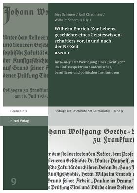 Schönert / Klausnitzer / Schernus |  Wilhelm Emrich. Zur Lebensgeschichte | Buch |  Sack Fachmedien