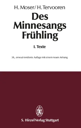 Verlag |  Des Minnesangs FrühlingBand I: Texte | eBook | Sack Fachmedien