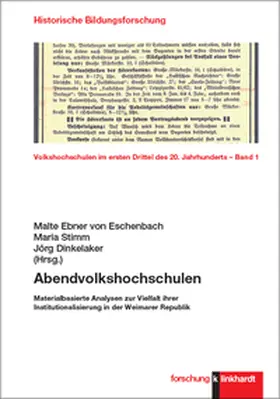 Dinkelaker / Ebner von Eschenbach / Stimm |  Abendvolkshochschulen | Buch |  Sack Fachmedien