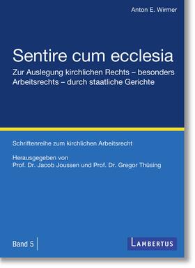 Wirmer / Thüsing / Joussen | Sentire cum ecclesia | Buch | 978-3-7841-3174-0 | sack.de