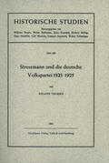 Thimme |  Stresemann und die deutsche Volkspartei 1923 - 1925 | Buch |  Sack Fachmedien