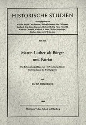 Winckler |  Martin Luther als Bürger und Patriot | Buch |  Sack Fachmedien