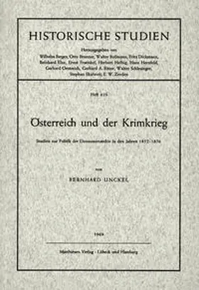 Unckel |  Österreich und der Krimkrieg | Buch |  Sack Fachmedien