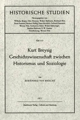 Vom Brocke |  Kurt Breysig - Geschichtswissenschaft zwischen Historismus und Soziologie | Buch |  Sack Fachmedien